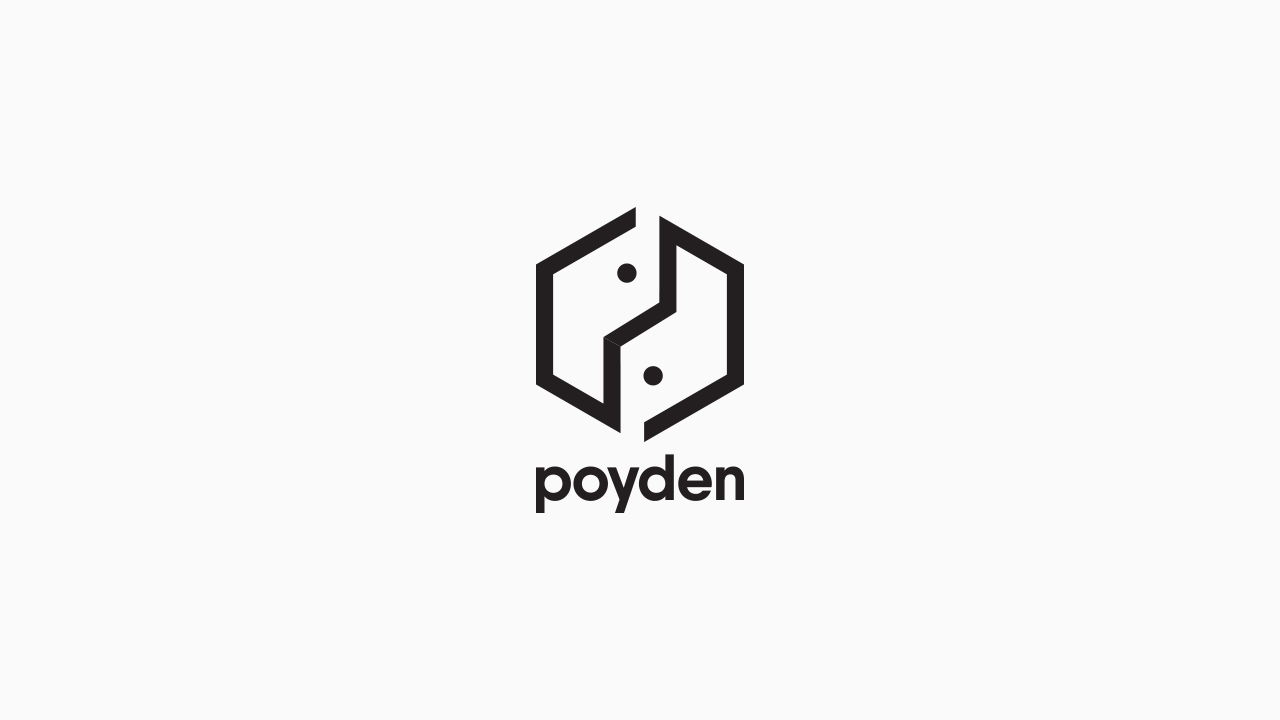 Single color Poyden logo on a light background